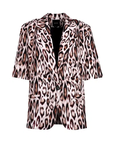 SMYTHE SHORT SLEEVE OVERSIZED BLAZER LEOPARD 