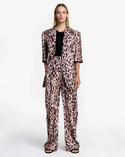 SMYTHE SHORT SLEEVE OVERSIZED BLAZER LEOPARD 