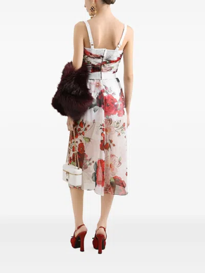 Dolce & Gabbana Floral Print Top Adjustable Straps In White