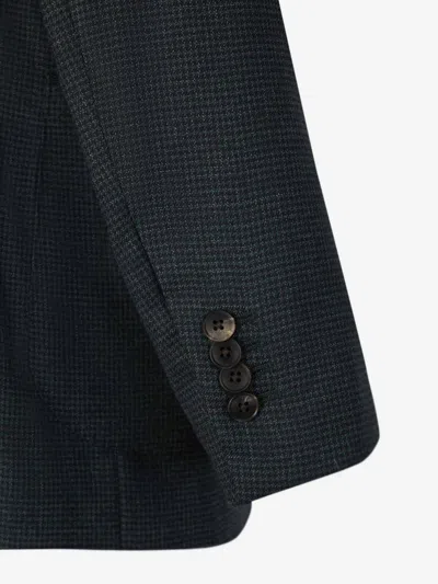 Atelier Munro Houndstooth-pattern Suit In Dark Green