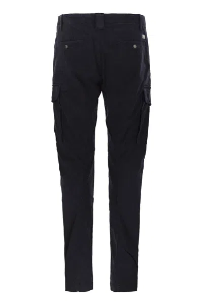 C.p. Company Cp Company Frosted Stretch Cotton Cargo Trousers In Blue