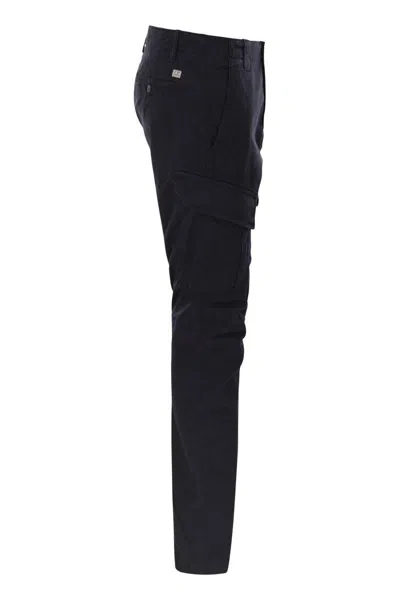 C.p. Company Cp Company Frosted Stretch Cotton Cargo Trousers In Blue