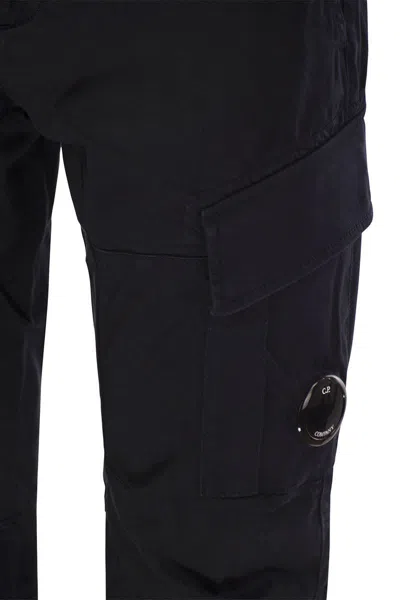 C.p. Company Cp Company Frosted Stretch Cotton Cargo Trousers In Blue