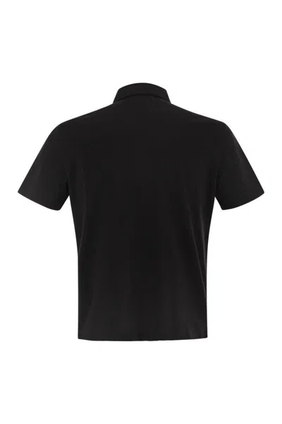C.p. Company Collared Polo Shirt Short Sleeves In Black