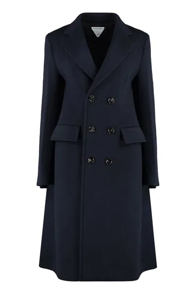 Shop Bottega Veneta Coats In Navy