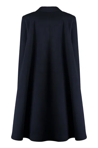 Bottega Veneta Caped Wool And Cashmere Coat In Black