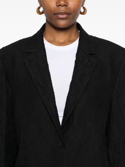 Harris Wharf London Textured Cotton Blend Blazer Jacket In Black