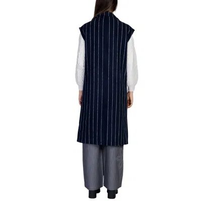 Ichi Blue Polyester Jackets & Women's Coat In Blue