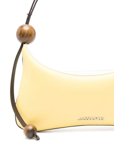 Jacquemus 'le Grand Bisou Perle' Yellow Shoulder Bag With Adjustable Shoulder Strap And Front Logo In Yellow