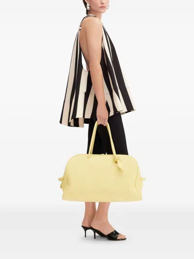 Jacquemus Beige Deep V-neck Sleeveless Racerback Top With Vertical Stripes In Black