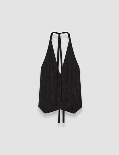 Joseph Suez Pleat Jacquard Tie Waistcoat In Black