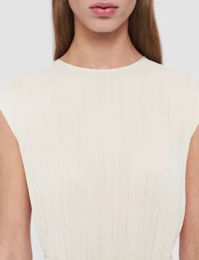 Joseph Garnier Pleat Jacquard Dress In White