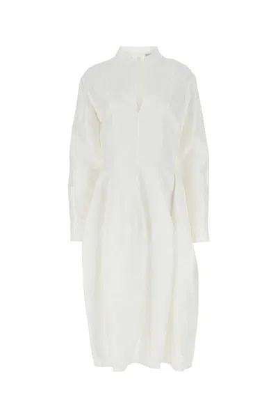 Bottega Veneta Linen And Viscose Blend Dress In 9071