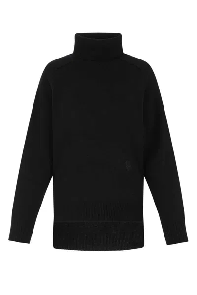 Chloé Lower Impact Wool Pointelle Knit Sweater In 001