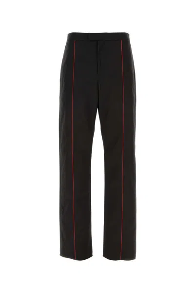 Ferragamo Contrasting-trim Cotton Track Pants In Black