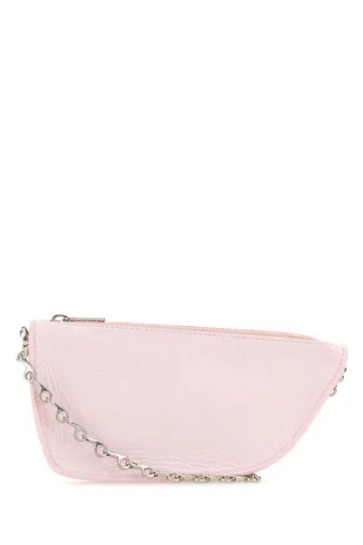 Burberry Mini Pink Leather Micro Shield Shoulder Handbag In Pink