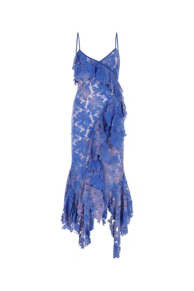 Attico Thelma Ruffle Godet-hem Lace Midi Dress In 450