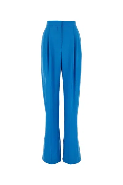 Alexander Mcqueen High-waist-hose Mit Falten In Lapisblue