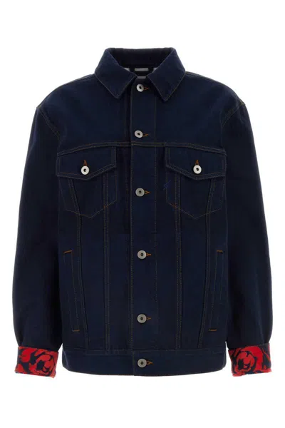 Burberry Logo-patch Denim Jacket In Indigoblue
