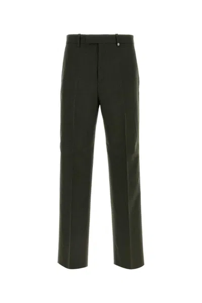 Burberry Wool Trousers With Back Pockets And Belt Loops In Glen