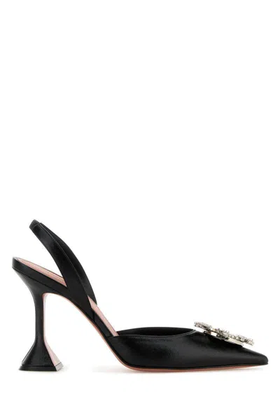 Amina Muaddi Rosie Crystal-embellished Satin Slingback Pumps In Denwetblawhicry