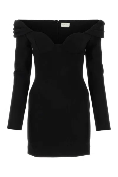 Magda Butrym Off-shoulder Virgin-wool Minidress In Black