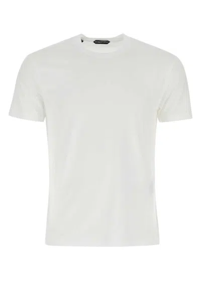 Tom Ford Logo Embroidery T-shirt In White
