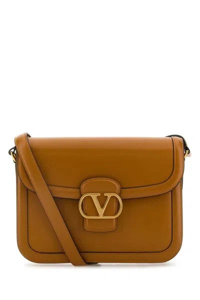 Valentino Garavani 9to5 Smooth Calfskin Shoulder Bag In Goldencuir