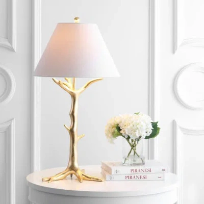 Jonathan Y Galen 33.5in Resin Led Table Lamp In Gold Leaf