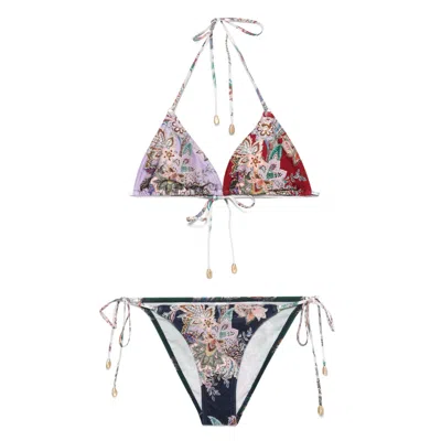 Zimmermann Rhiannon Floral-print Triangle Bikini