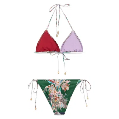 Zimmermann Rhiannon Floral-print Triangle Bikini