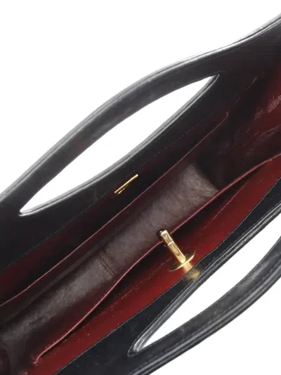 Pre-owned Chanel 1989-1991 Cc Turn-lock Two-way Handbag In Black