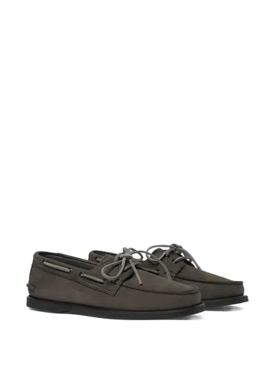 Scarosso Round Toe Business Casual Shoes In Gray