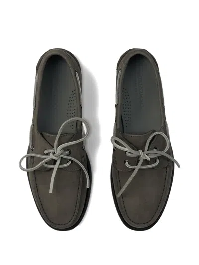 Scarosso Round Toe Business Casual Shoes In Gray