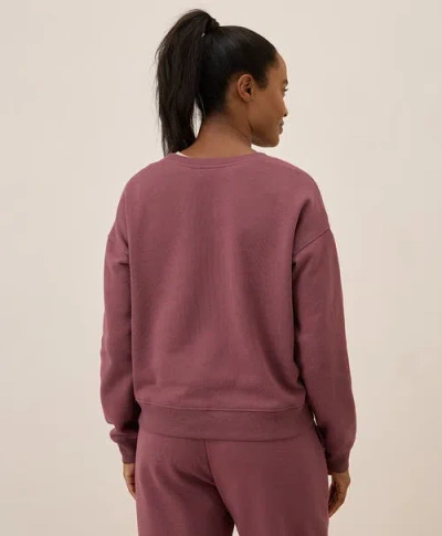Pact Organic Brushed Fleece Crew Sweatshirt In Mauve