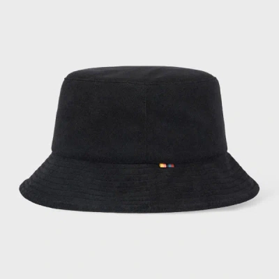 Paul Smith Black Cotton-blend Towelling Bucket Hat In Black