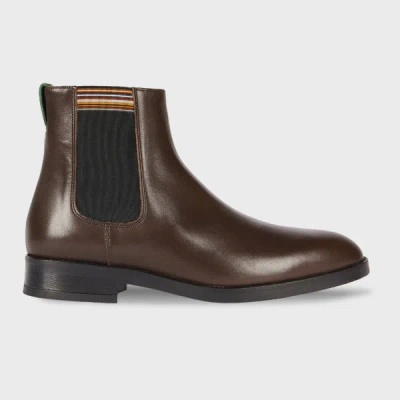 Paul Smith Lansing Leather Chelsea Boots In Brown