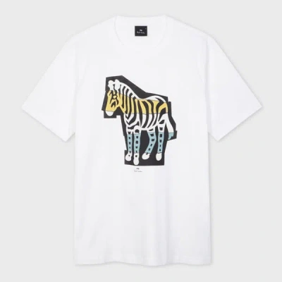 Ps By Paul Smith Ps Paul Smith Zebra Print Cotton T-shirt In White