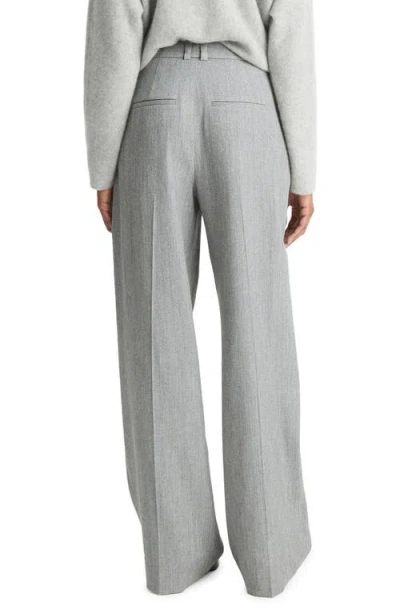 Vince High Waist Wool-blend Twill Trouser In Dark Stone Grey