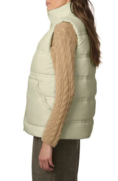 Bernardo Minimalist Double Needle Stitch Recycled Polyester Puffer Vest In Sage