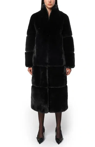 Apparis Sylke Recycled Fur Coat In Noir