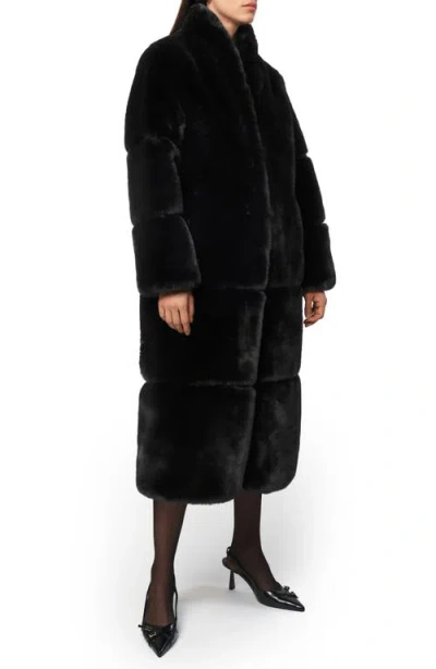 Apparis Sylke Recycled Fur Coat In Noir