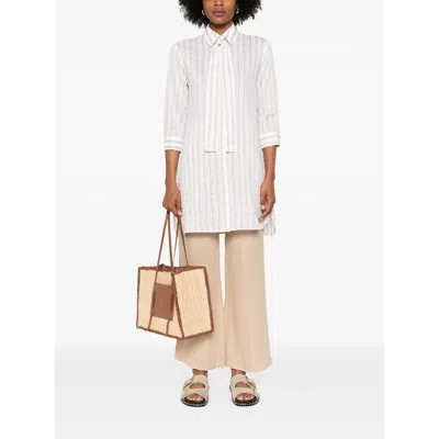 Mazzarelli Neutral  White Shirts In Neutral