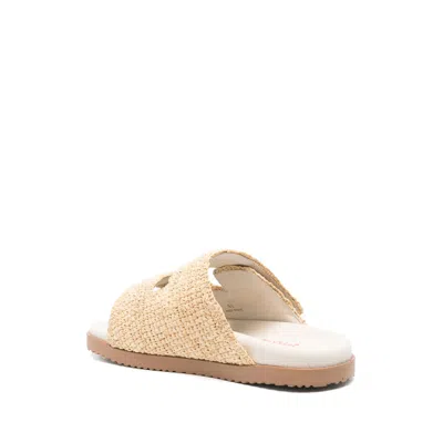 Dsquared2 Summer Lovers Natural Rafia Sandals With Embroidery