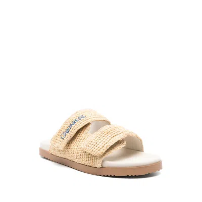Dsquared2 Summer Lovers Natural Rafia Sandals With Embroidery