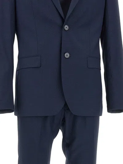 Manuel Ritz Wool Single-breasted Suit In Blue