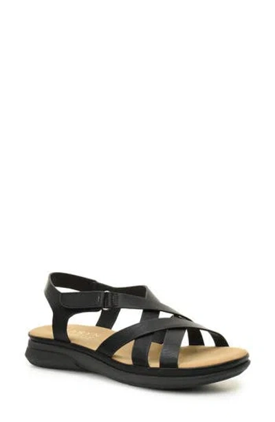 Taryn Rose Lasercut Slide Sandal In Black