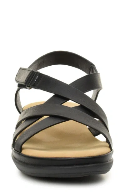 Taryn Rose Lasercut Slide Sandal In Black