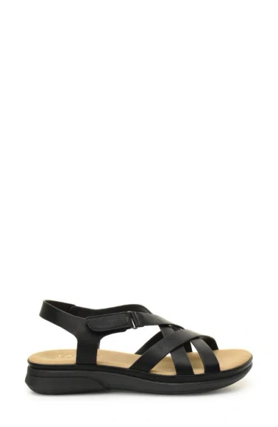 Taryn Rose Lasercut Slide Sandal In Black