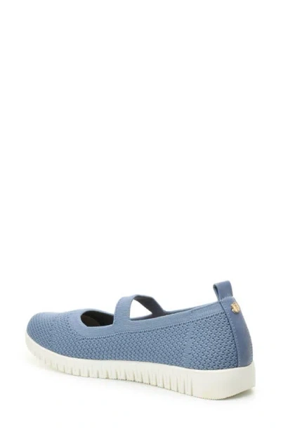 Taryn Rose Flexible Mary Jane Slip On Flat In Blue